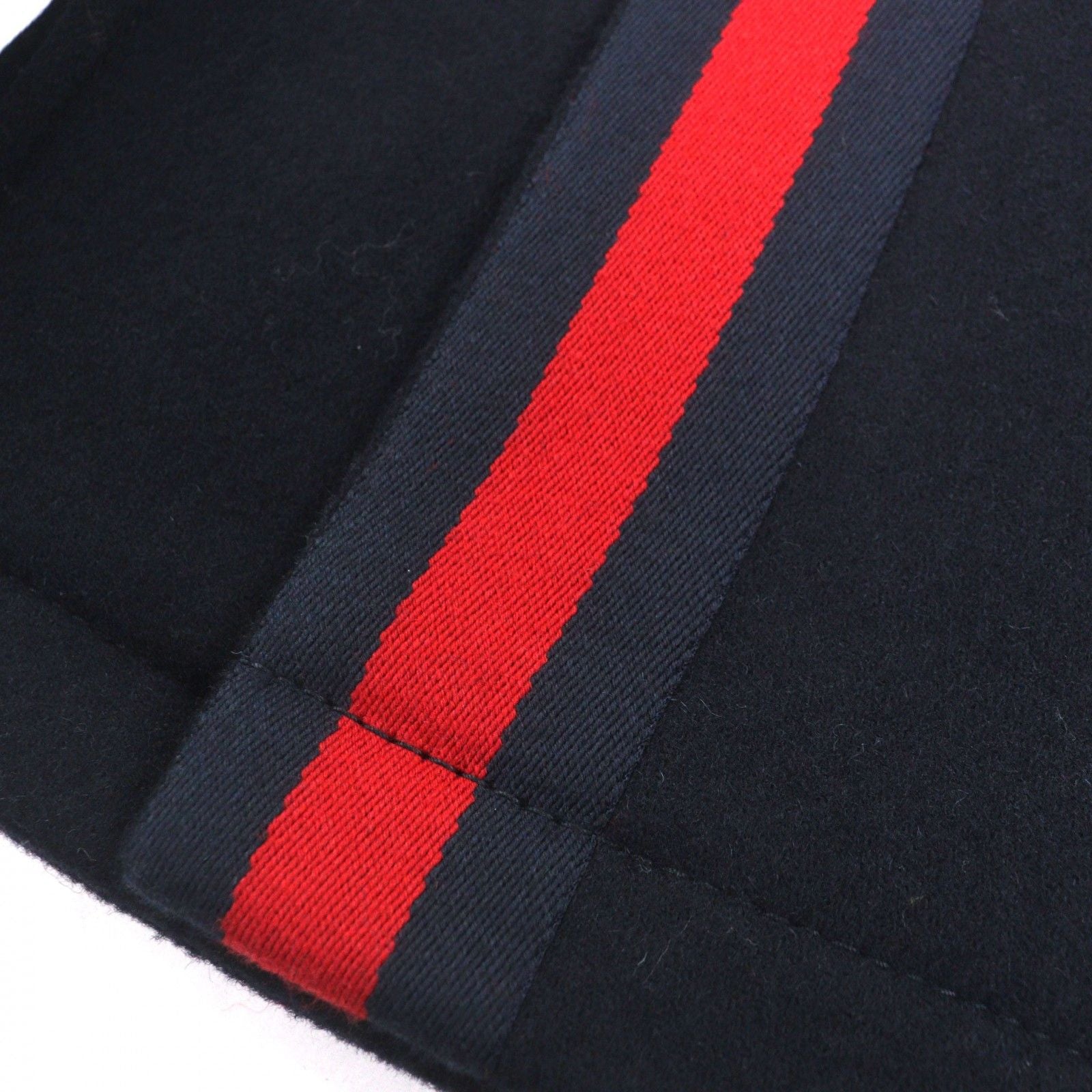 GUCCI Web Line Logo Button Double Breasted Wool Peacoat Navy Size 50