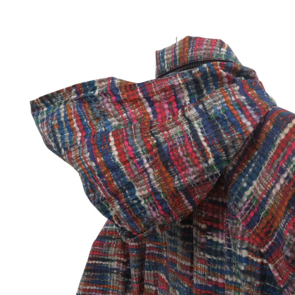 Chanel P48057V35794 Coco Button Vintage Tweed Rain Coat Waist Drawcord Cotton 34