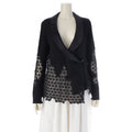CHANEL Cotton Nylon Knit Sheer Cardigan Jacket P41281 Black