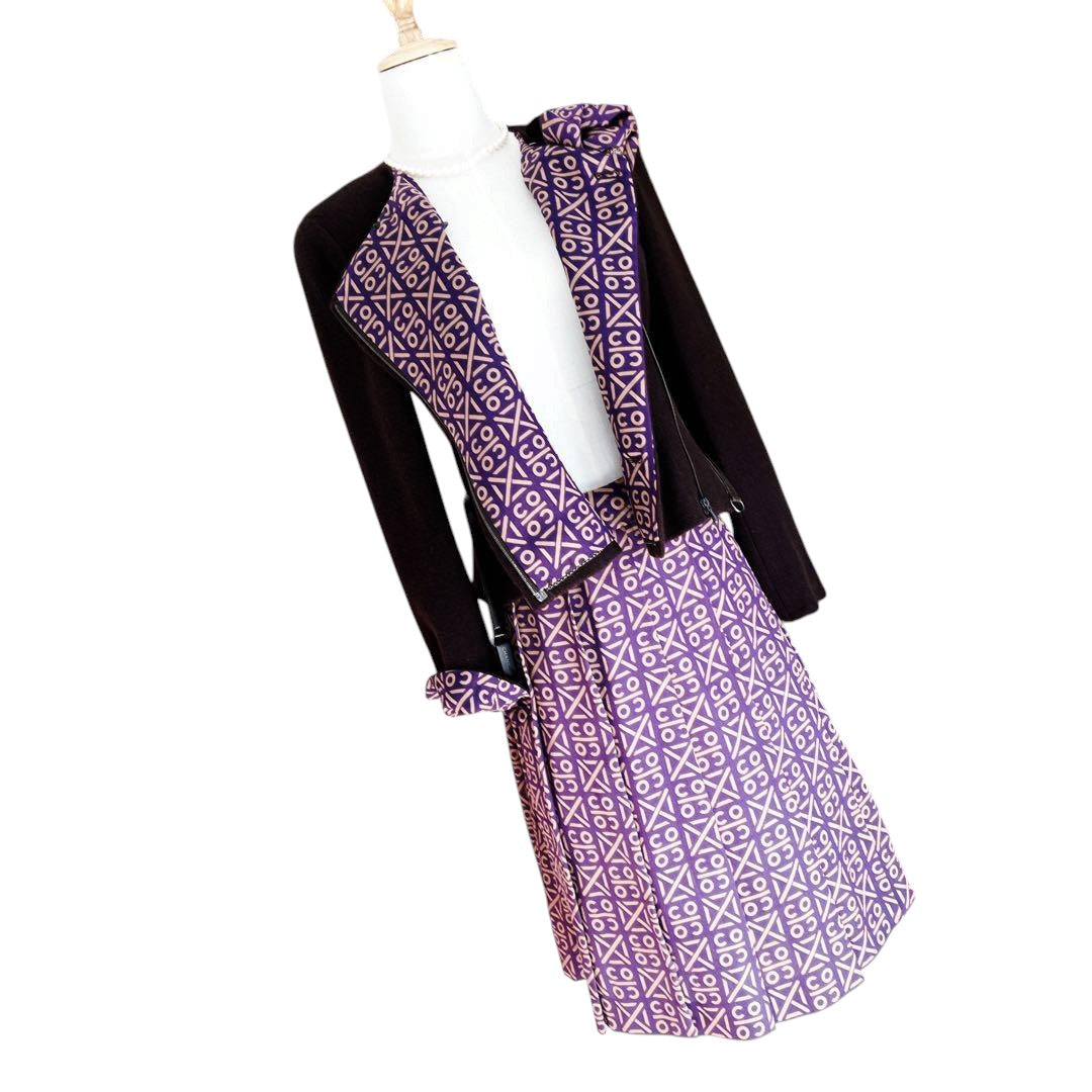 Chanel Tweed Cashmere Suit Set with Belt & Brooch 36