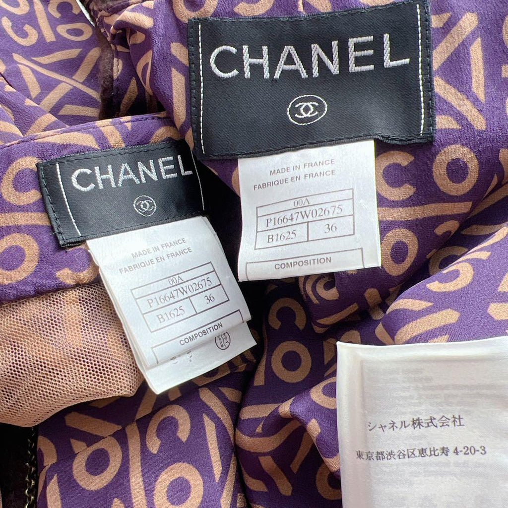Chanel Tweed Cashmere Suit Set with Belt & Brooch 36