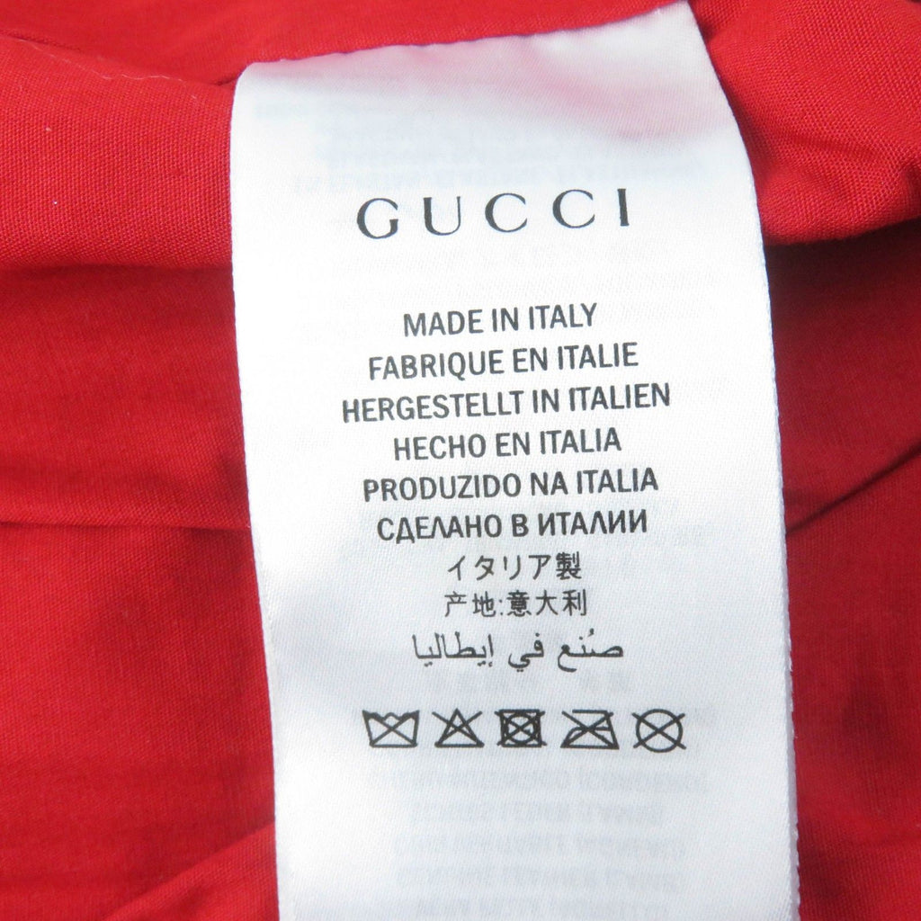 GUCCI 19AW GUCCY Back Logo Lambskin Bomber Jacket Gold Size 38