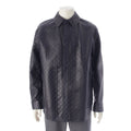Gucci 2025AW 833460 Leather GG Guccissima Jacket Navy 46