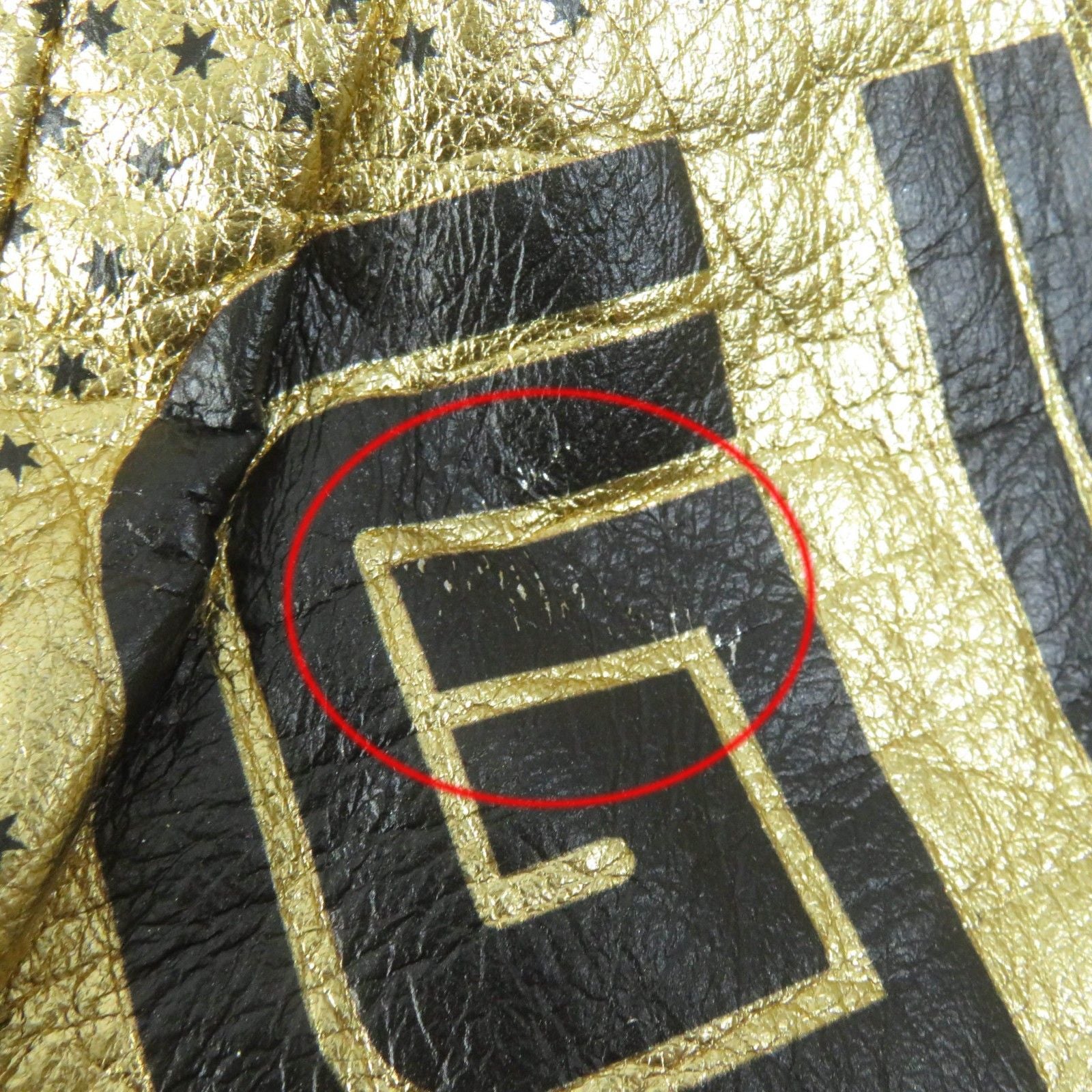 GUCCI 19AW GUCCY Back Logo Lambskin Bomber Jacket Gold Size 38