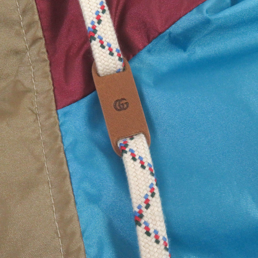 GUCCI 23SS Hooded Mountain Parka Nylon Jacket Blue Multi Size 42