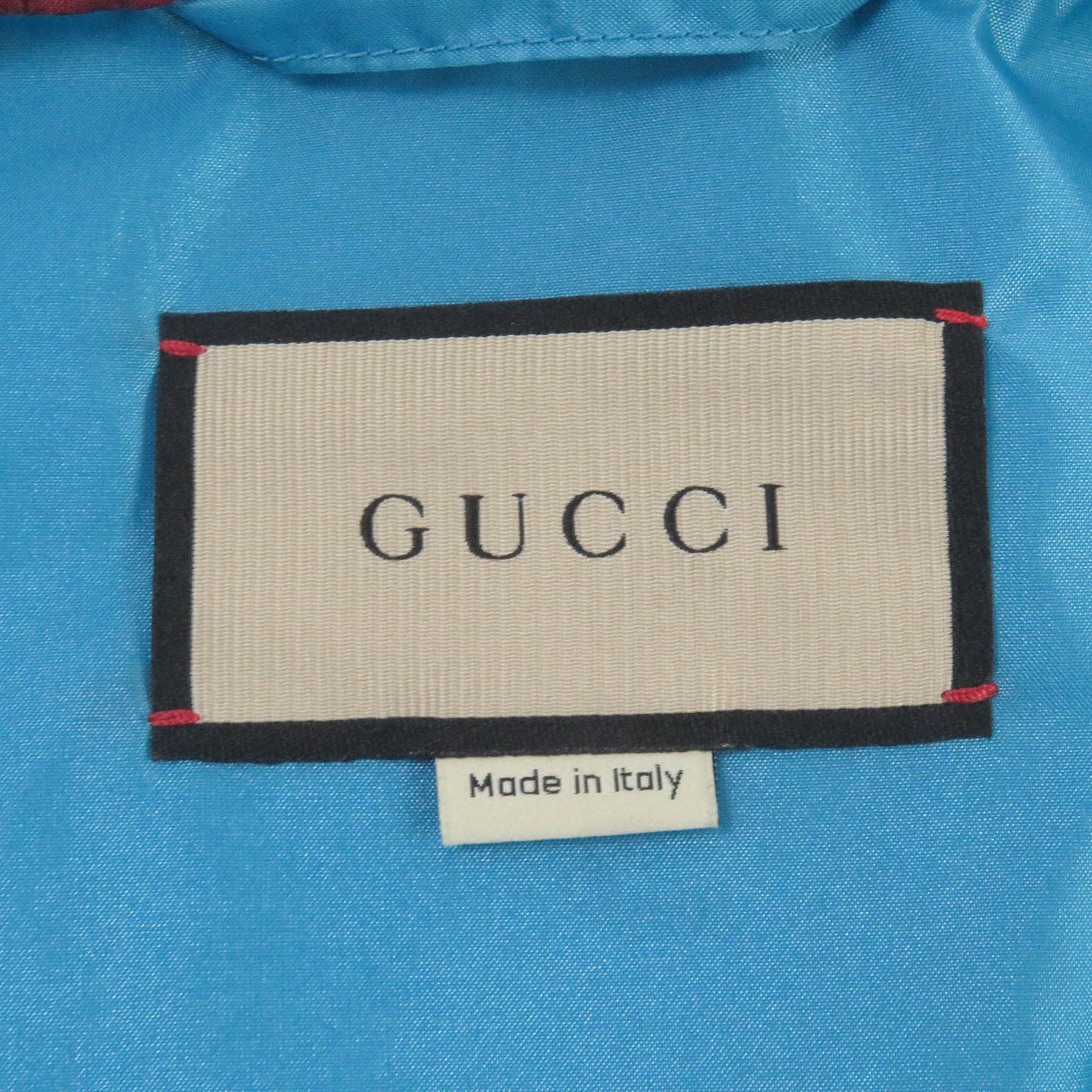 GUCCI 23SS Hooded Mountain Parka Nylon Jacket Blue Multi Size 42
