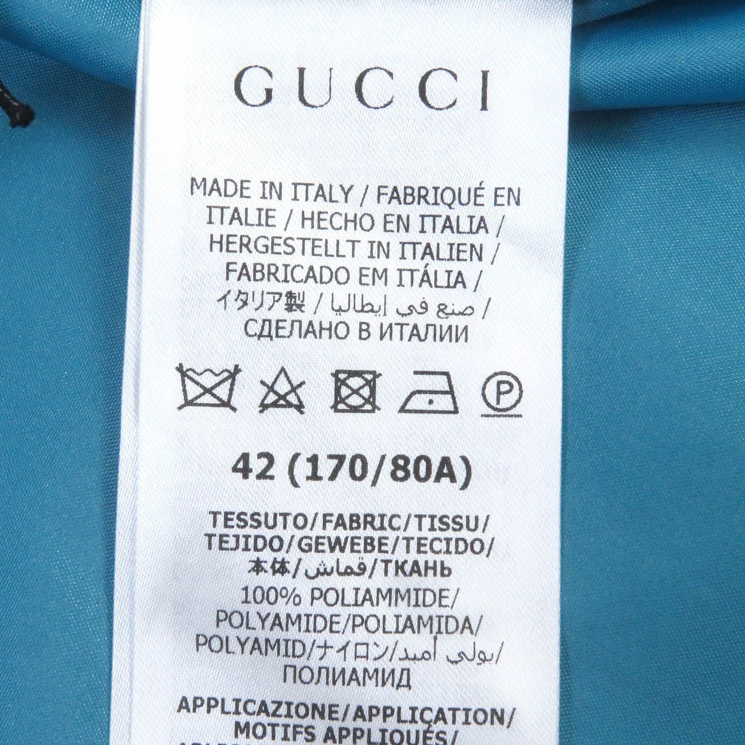GUCCI 23SS Hooded Mountain Parka Nylon Jacket Blue Multi Size 42