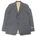 GUCCI Logo Patch Single Breasted Tailored Blazer Wool Grey Size 50