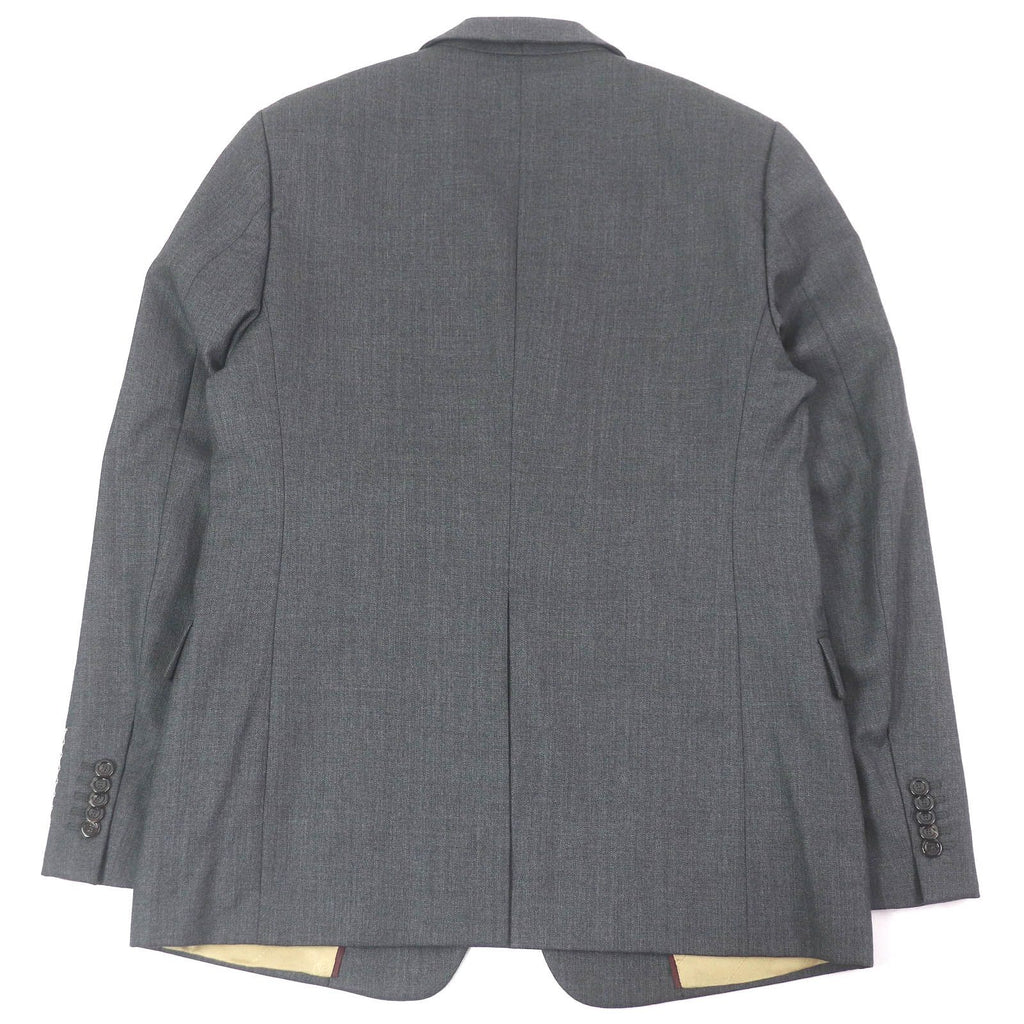 GUCCI Logo Patch Single Breasted Tailored Blazer Wool Grey Size 50