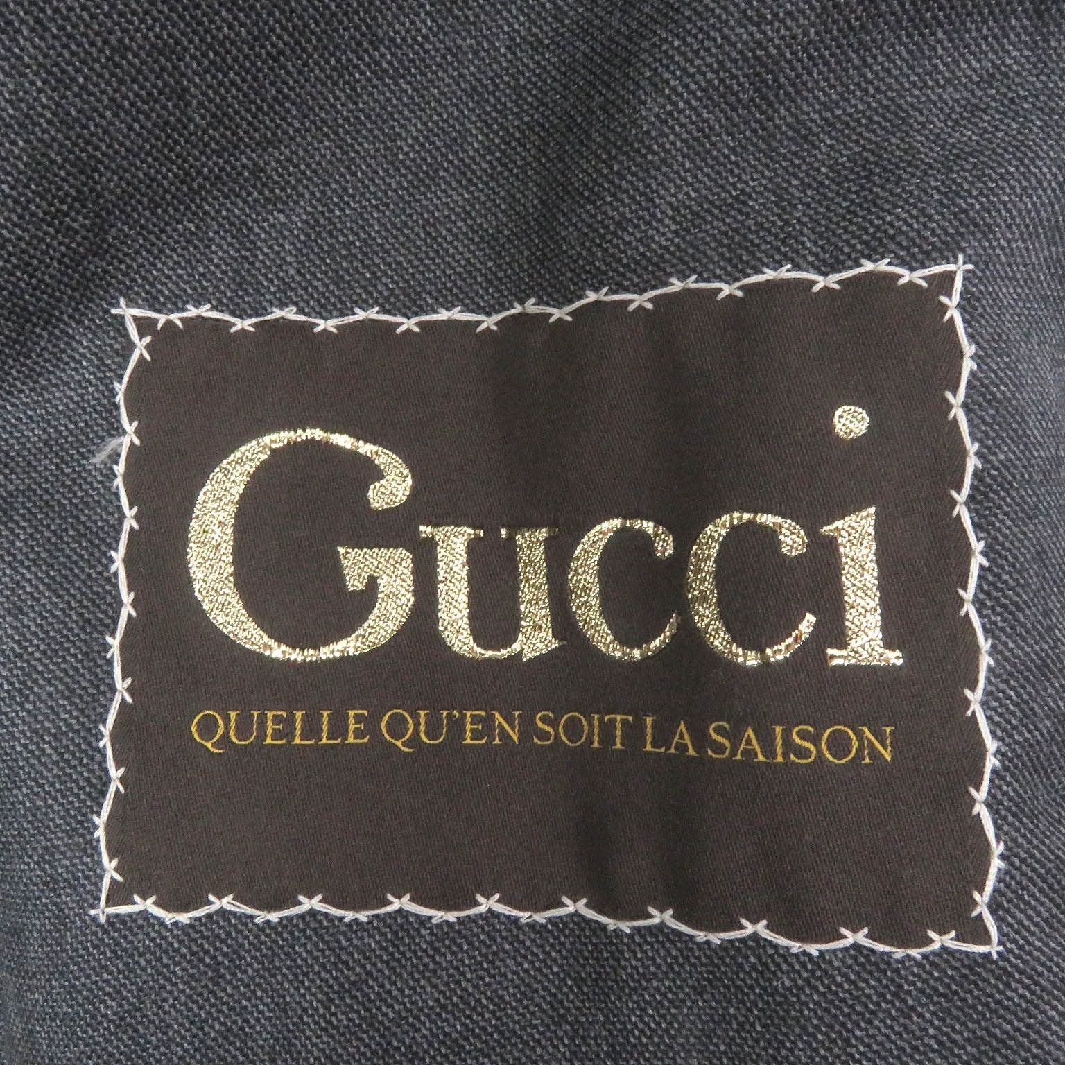 GUCCI Logo Patch Single Breasted Tailored Blazer Wool Grey Size 50