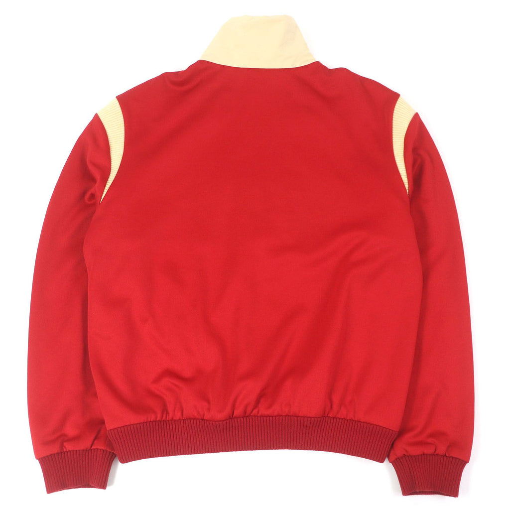 GUCCI Logo Patch Line Design Track Jacket Jersey Red Ivory Size M
