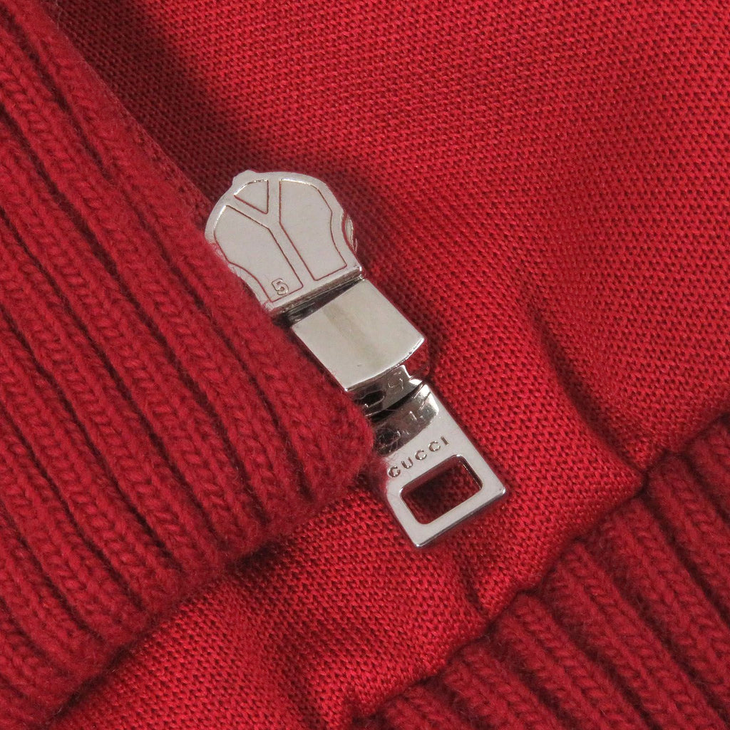 GUCCI Logo Patch Line Design Track Jacket Jersey Red Ivory Size M