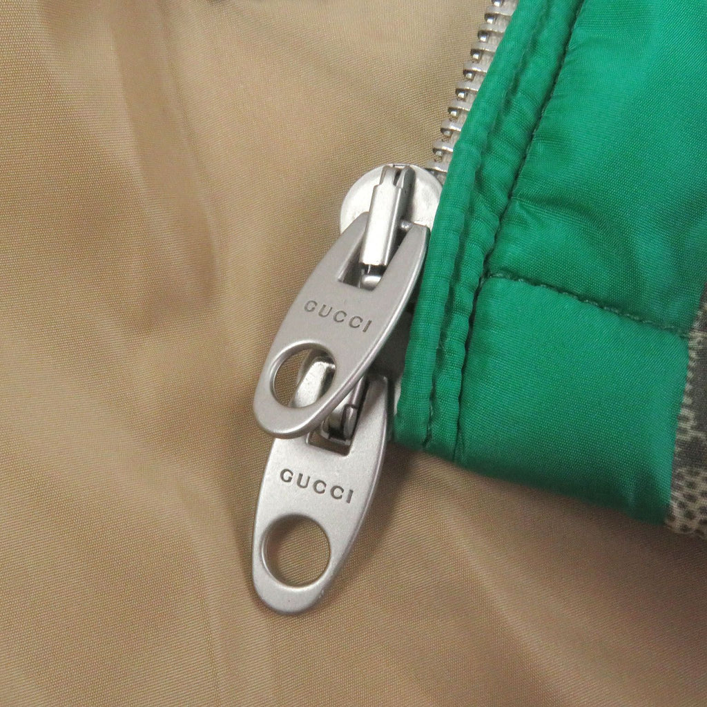 GUCCI 20AW GG Logo All-Over FAKE NOT Print Web Line Nylon Jacket Beige Size 48