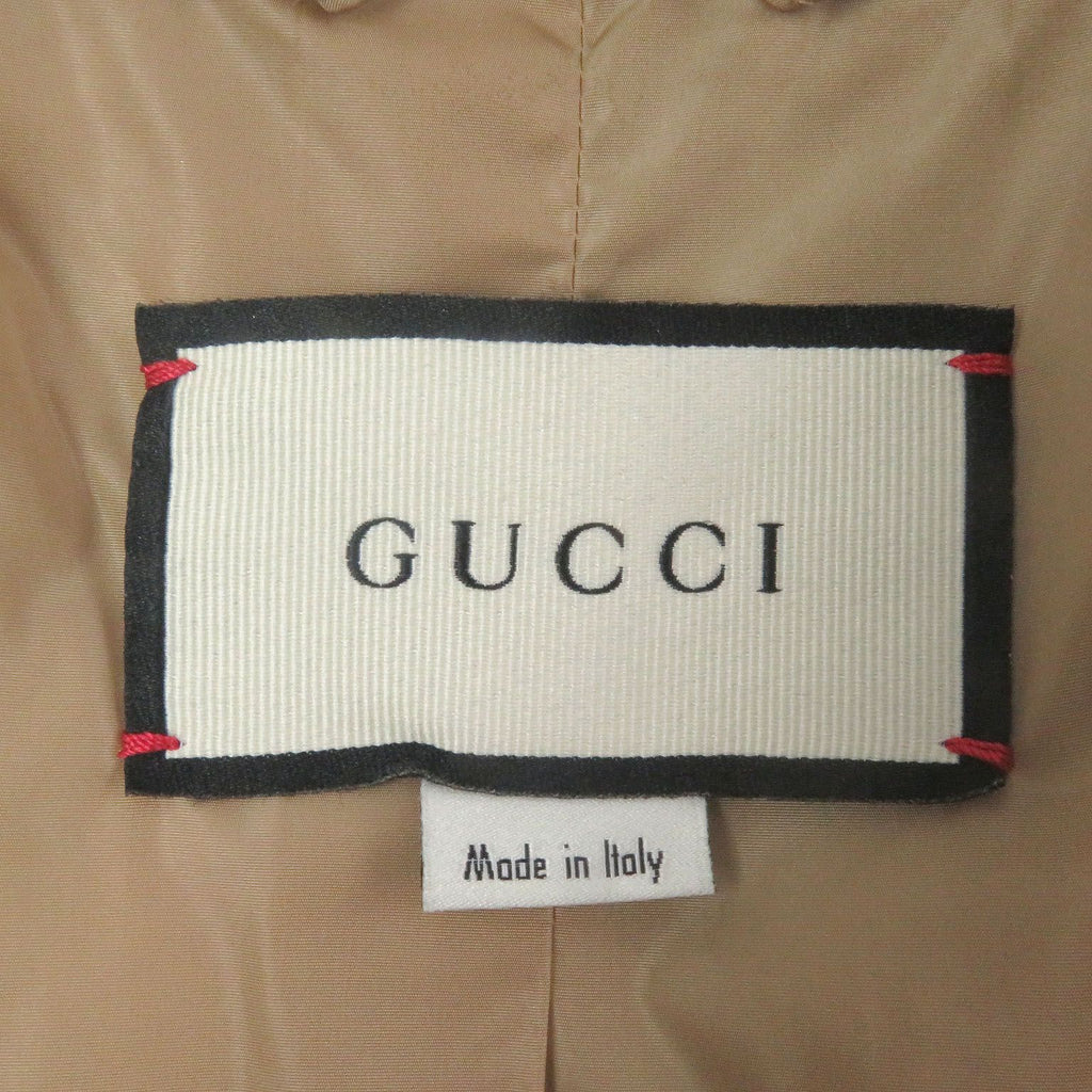 GUCCI 20AW GG Logo All-Over FAKE NOT Print Web Line Nylon Jacket Beige Size 48