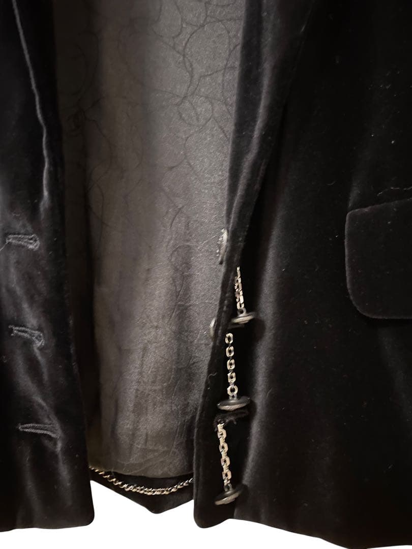 Chanel 04A Velvet Chain Tailored Jacket Black 38