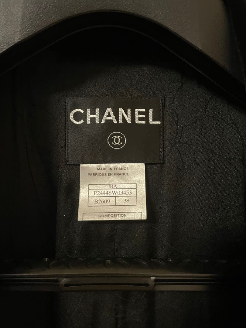 Chanel 04A Velvet Chain Tailored Jacket Black 38