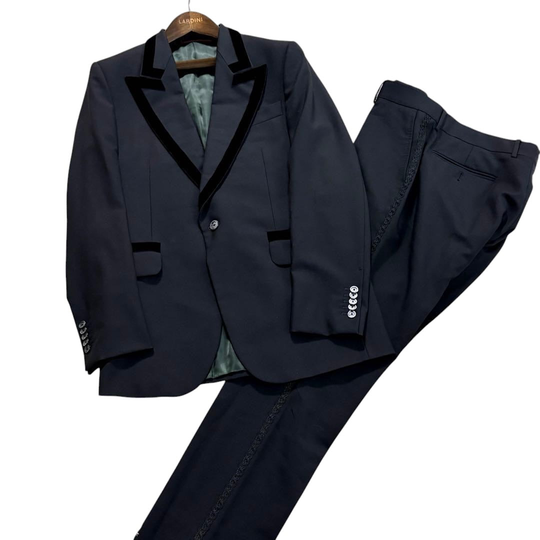 GUCCI Tuxedo Jacket Pants Trousers Suit Setup Peacock Embroidery Size 50