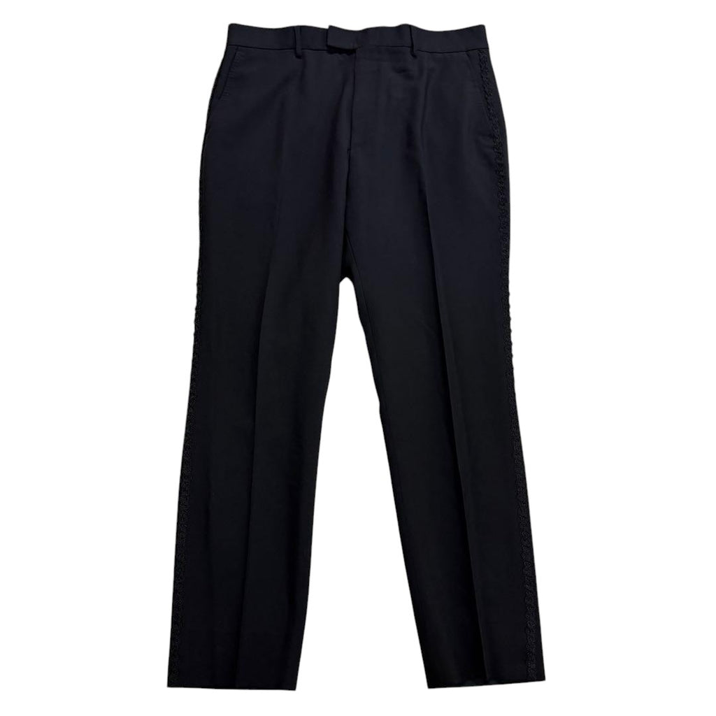 GUCCI Tuxedo Jacket Pants Trousers Suit Setup Peacock Embroidery Size 50
