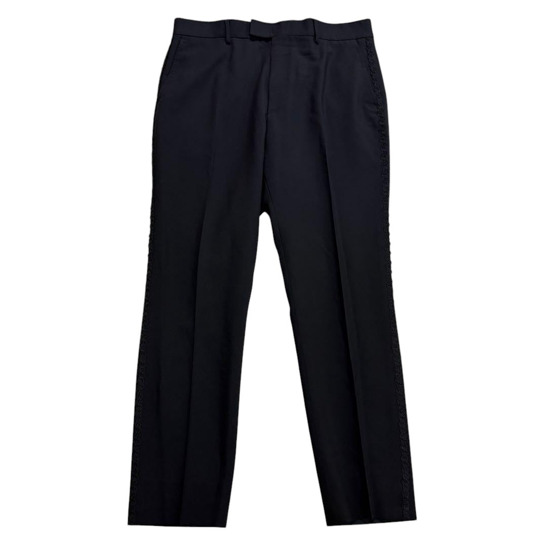 GUCCI Tuxedo Jacket Pants Trousers Suit Setup Peacock Embroidery Size 50