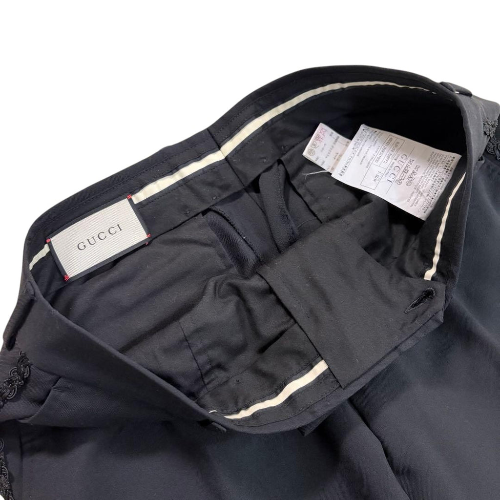 GUCCI Tuxedo Jacket Pants Trousers Suit Setup Peacock Embroidery Size 50