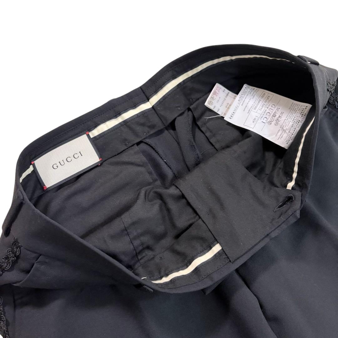 GUCCI Tuxedo Jacket Pants Trousers Suit Setup Peacock Embroidery Size 50