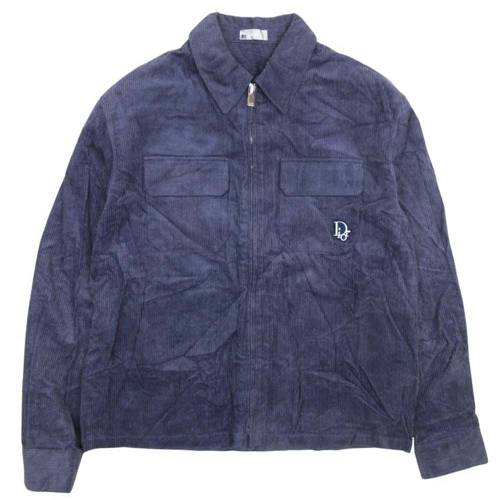 Dior Homme Corduroy Work Jacket Logo Patch Blouson Dark Purple 48