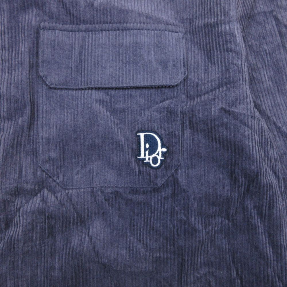 Dior Homme Corduroy Work Jacket Logo Patch Blouson Dark Purple 48