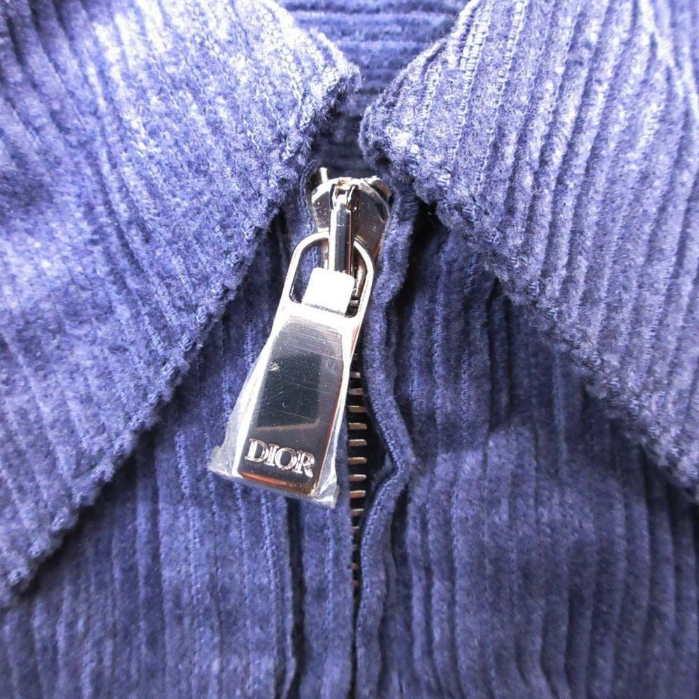 Dior Homme Corduroy Work Jacket Logo Patch Blouson Dark Purple 48