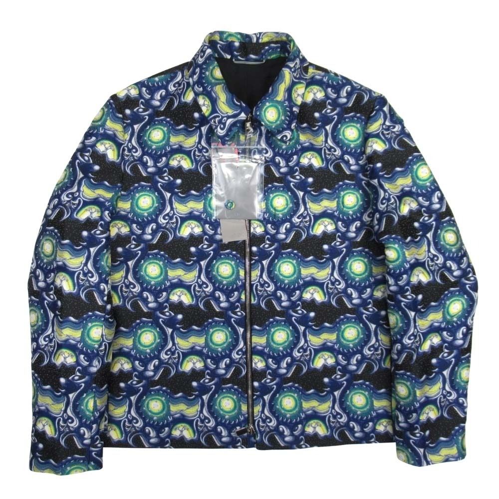 NWT Dior Homme 21AW Kenny Scharf All-Over Jacquard Double Zip Blouson Jacket Blue 50