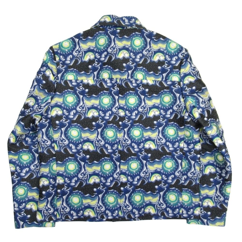 NWT Dior Homme 21AW Kenny Scharf All-Over Jacquard Double Zip Blouson Jacket Blue 50