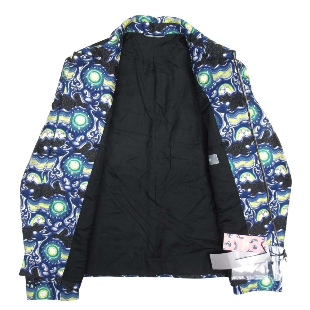 NWT Dior Homme 21AW Kenny Scharf All-Over Jacquard Double Zip Blouson Jacket Blue 50