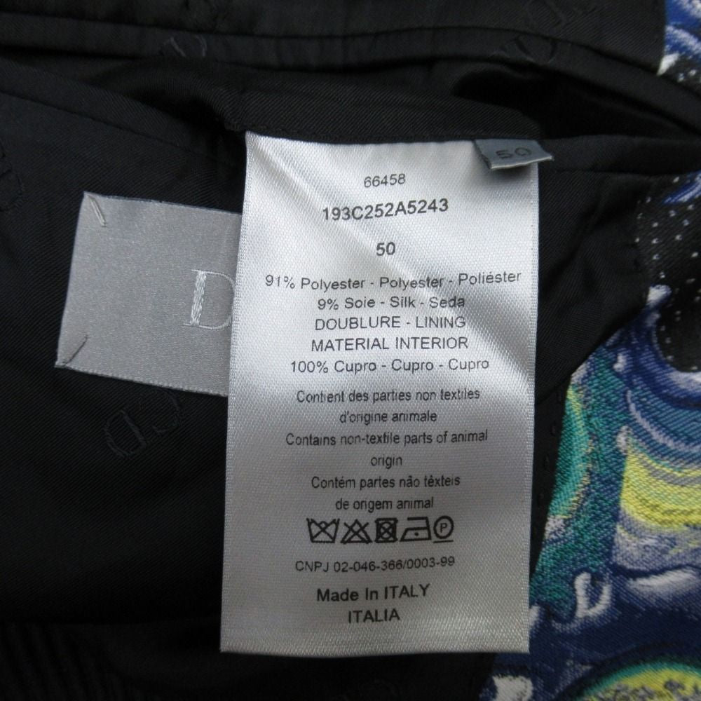 NWT Dior Homme 21AW Kenny Scharf All-Over Jacquard Double Zip Blouson Jacket Blue 50