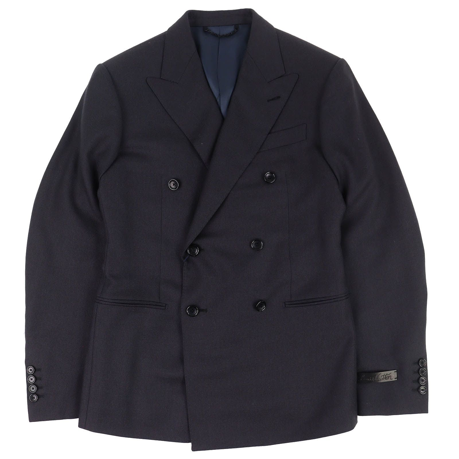 Louis Vuitton 23AW 1AFW57 Double-Breasted Cashmere & Wool Blend Pont Neuf Jacket Dark Grey 44