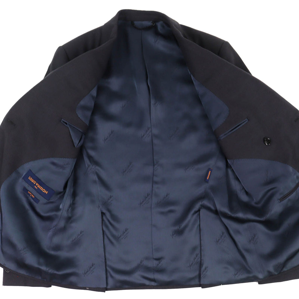 Louis Vuitton 23AW 1AFW57 Double-Breasted Cashmere & Wool Blend Pont Neuf Jacket Dark Grey 44