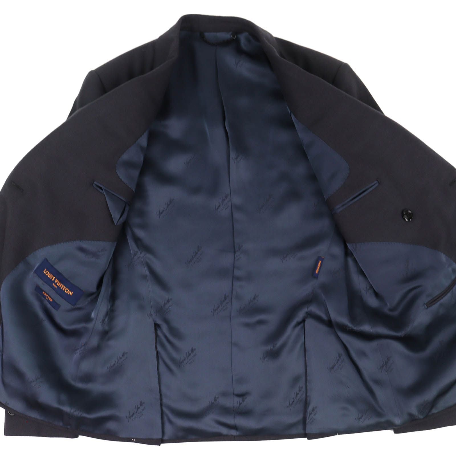 Louis Vuitton 23AW 1AFW57 Double-Breasted Cashmere & Wool Blend Pont Neuf Jacket Dark Grey 44