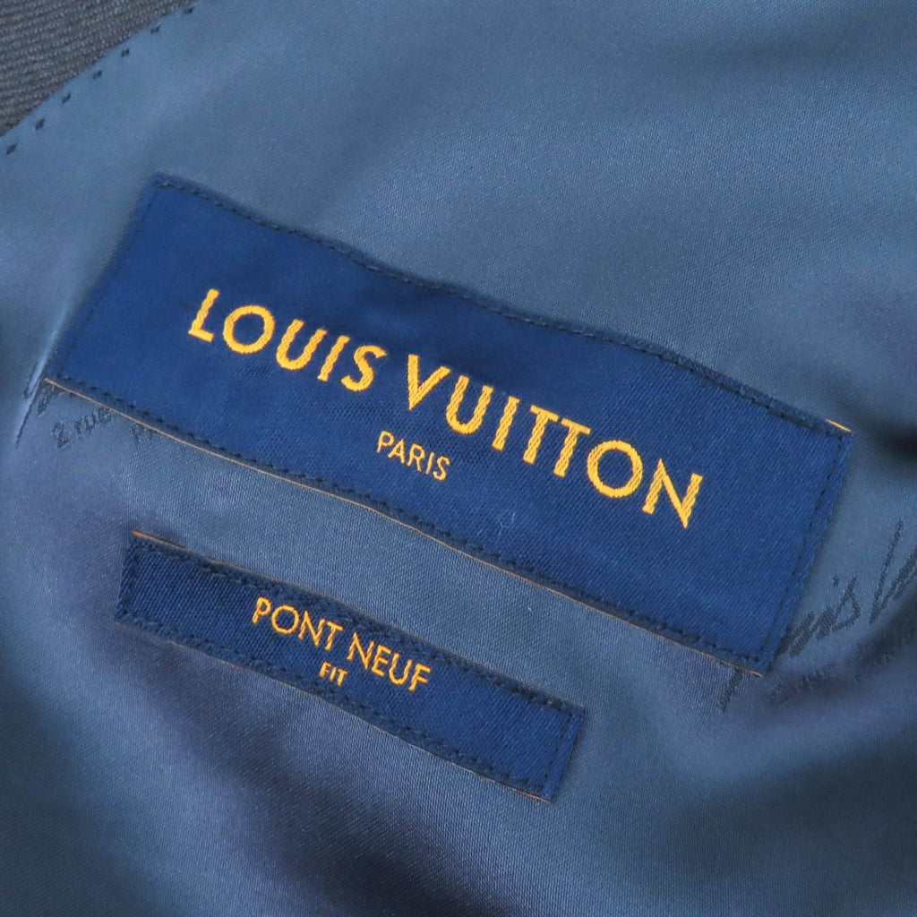 Louis Vuitton 23AW 1AFW57 Double-Breasted Cashmere & Wool Blend Pont Neuf Jacket Dark Grey 44