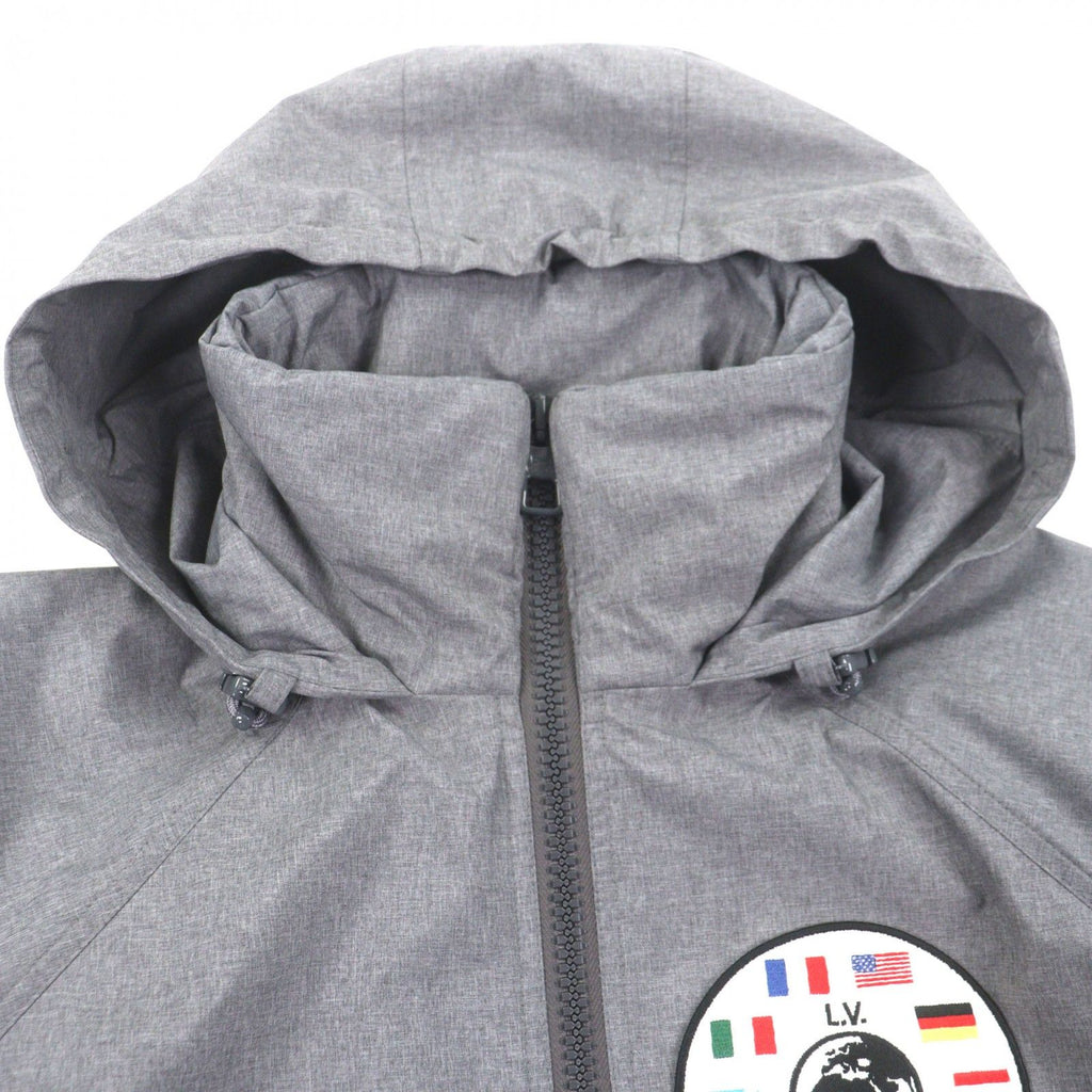 Louis Vuitton HHB99W Flag Patch Double Zip 2WAY Poly Hooded Jacket Grey 46