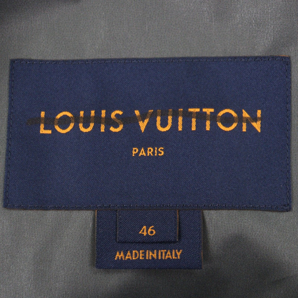 Louis Vuitton HHB99W Flag Patch Double Zip 2WAY Poly Hooded Jacket Grey 46