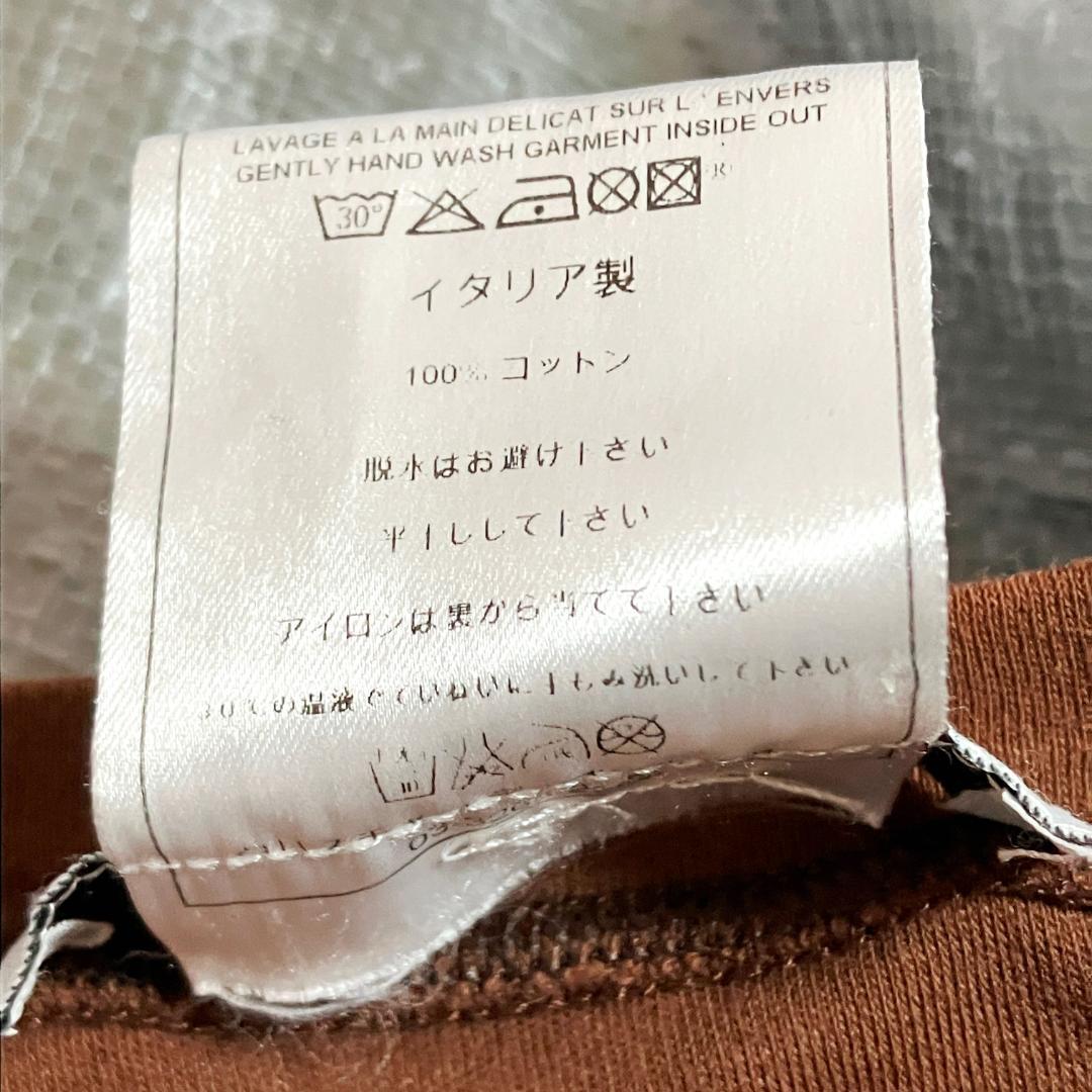 Christian Dior Cut & Sew Short Sleeve V-Neck Top Brown F/36