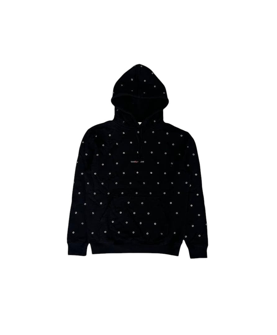 Saint Laurent SS21 Eyelet Logo Hoodie