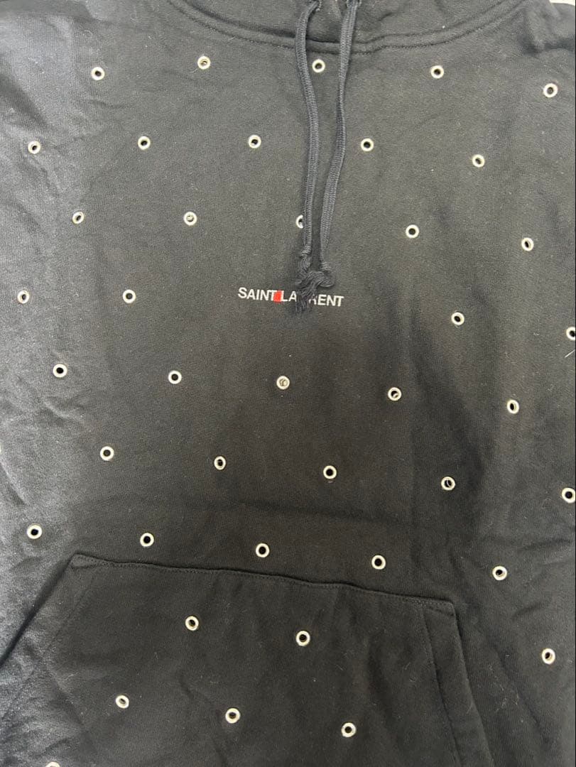 Saint Laurent SS21 Eyelet Logo Hoodie