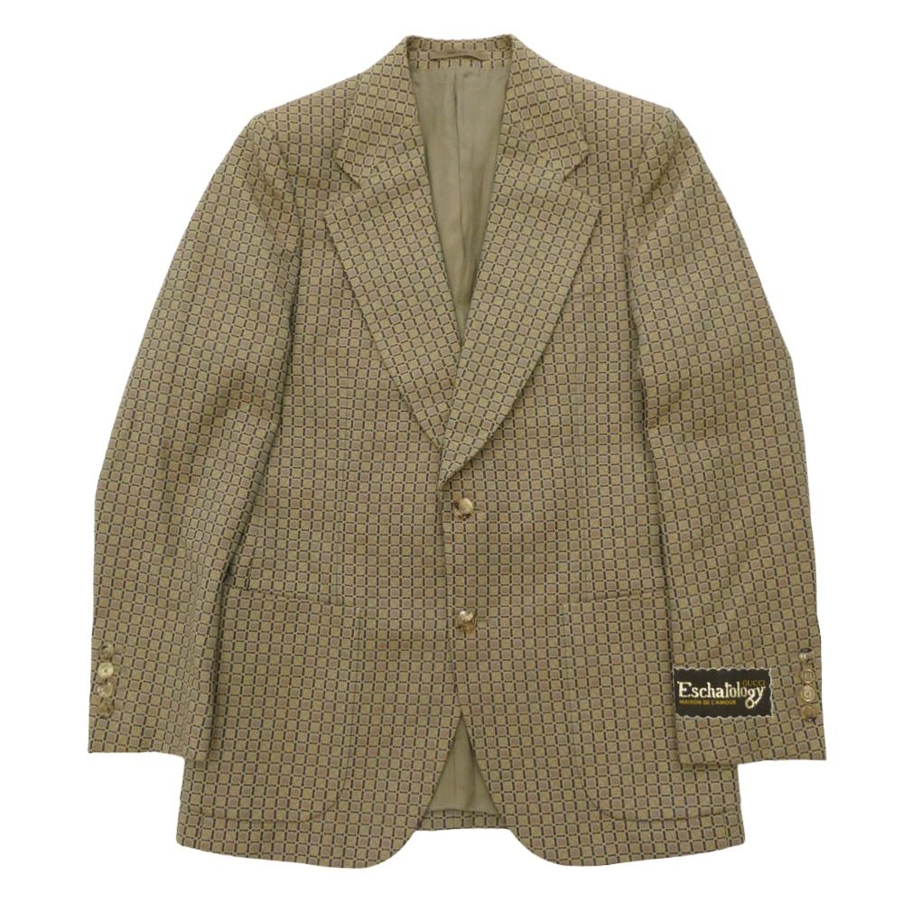 GUCCI Eschatology Maison de l'Amour All-Over Print 2B Tailored Jacket Beige 46
