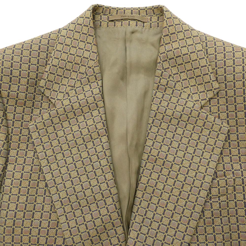GUCCI Eschatology Maison de l'Amour All-Over Print 2B Tailored Jacket Beige 46
