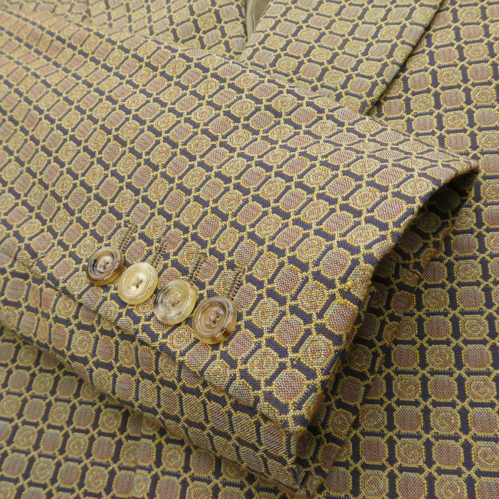 GUCCI Eschatology Maison de l'Amour All-Over Print 2B Tailored Jacket Beige 46