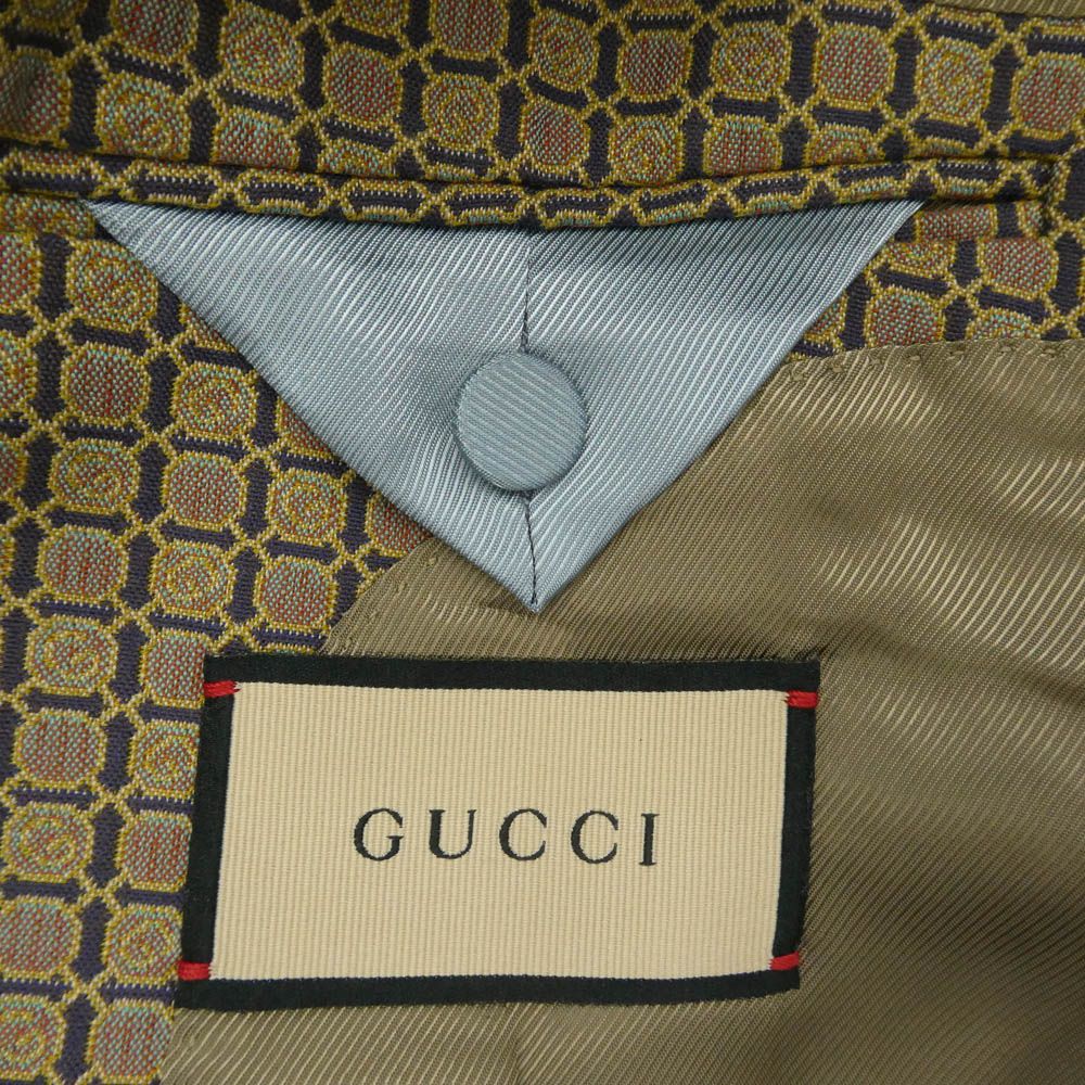 GUCCI Eschatology Maison de l'Amour All-Over Print 2B Tailored Jacket Beige 46