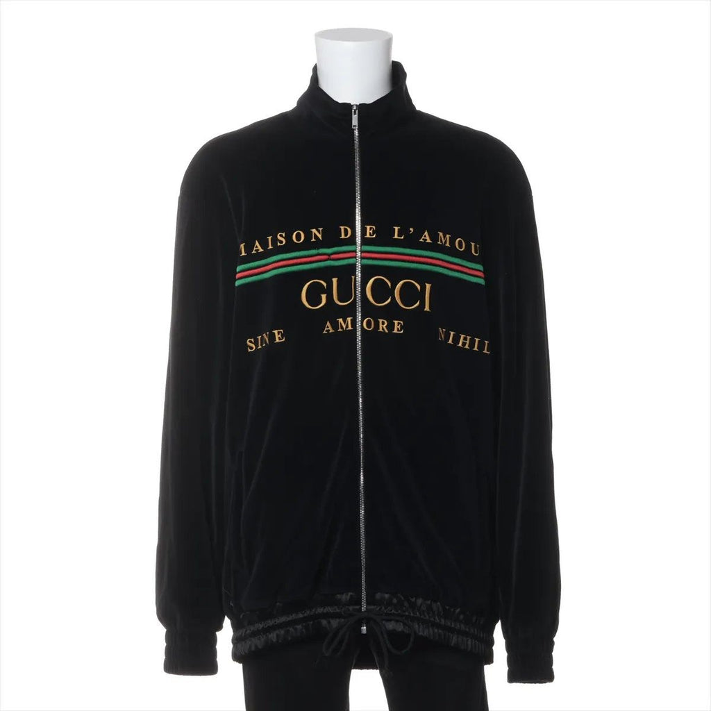 GUCCI Velour Tops Blouson Black M