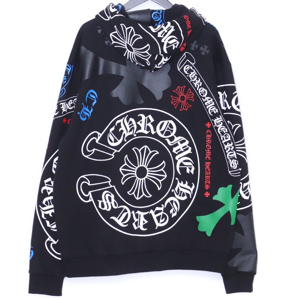 CHROME HEARTS Stencil Cross Plus Pullover Hoodie L Black