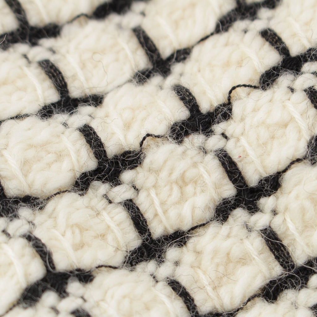 CHANEL 2000 Tweed Wool Mohair Alpaca Long Coat P16301 Black White