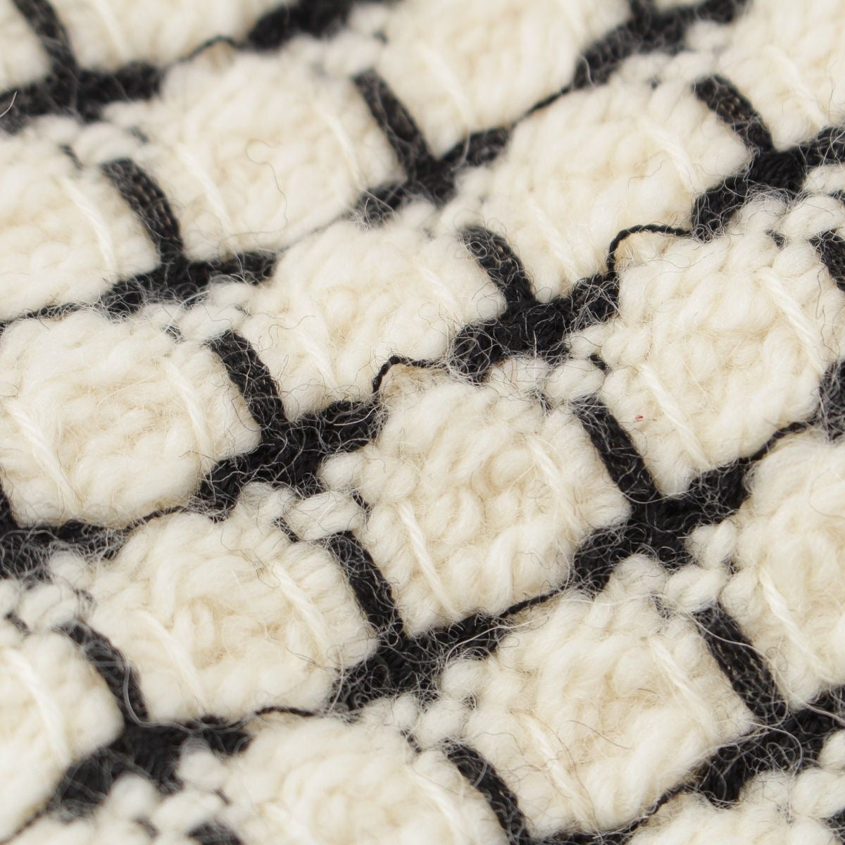CHANEL 2000 Tweed Wool Mohair Alpaca Long Coat P16301 Black White