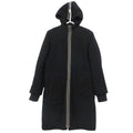 CHANEL Hooded Zip-Up Coat with Boa Lining Black (No Size Label)